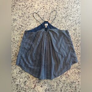 Striped Navy Blue Women's cotton Converse Top size M